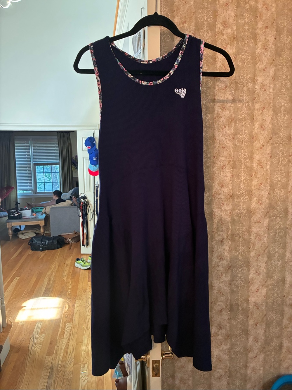 Gola Navy Tank Dress with Floral Trim